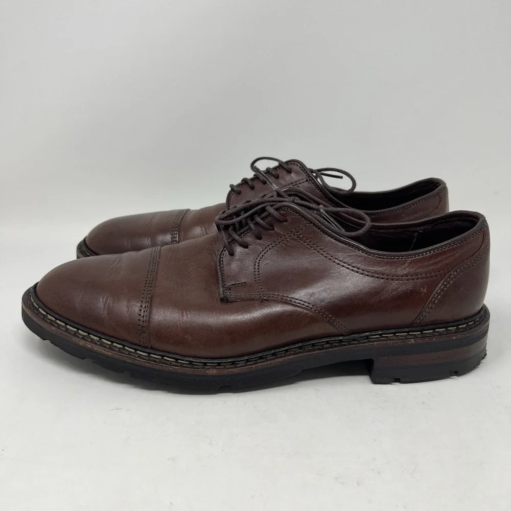 Allen Edmonds Ace Cap Toe Derby Men's Size 8 D Tobacco Brown Leather Dress Shoes
